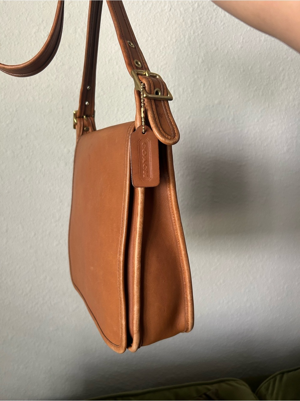 COACH 9144 Vintage Leather Shoulder Bag Camel Brown Authentic Crossbody - Picture 9 of 15